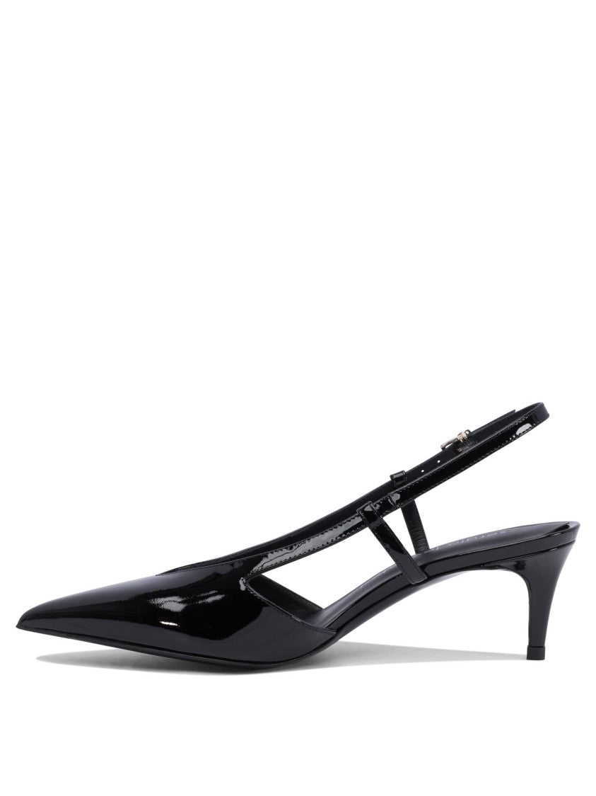 Sergio Levantesi Glossy Leather Slingback Heeled Shoes