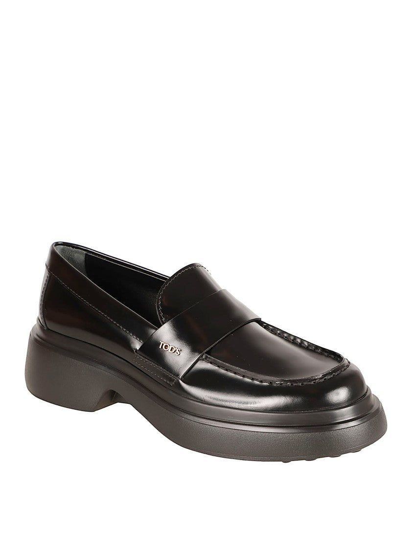 Tod's Brushed Calfskin Loafer With Pebbled Sole
