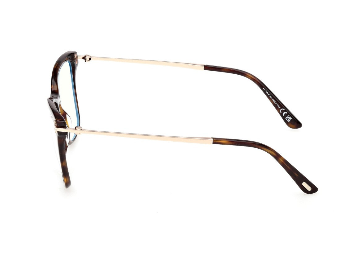 Tom Ford Ft6097-B Tortoiseshell Gold Accents Large Square Eyeglasses