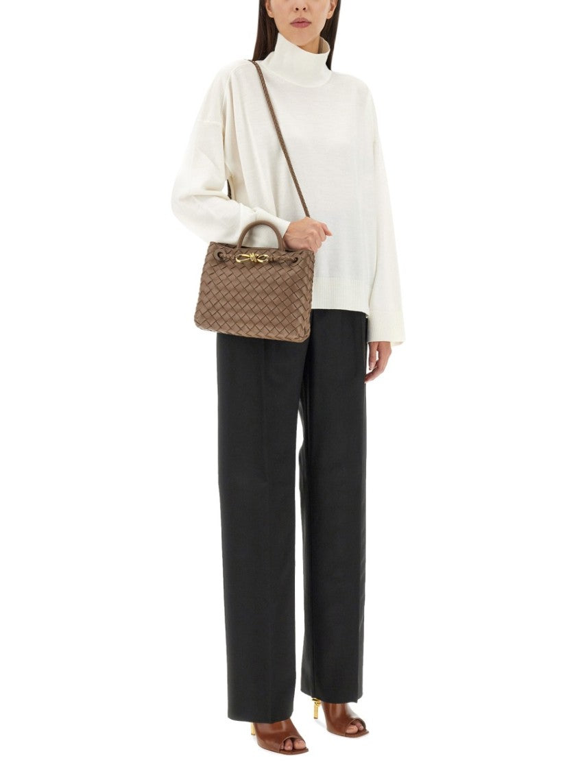 Bottega Veneta High Neck Turtleneck Sweater With Embroidered Detail