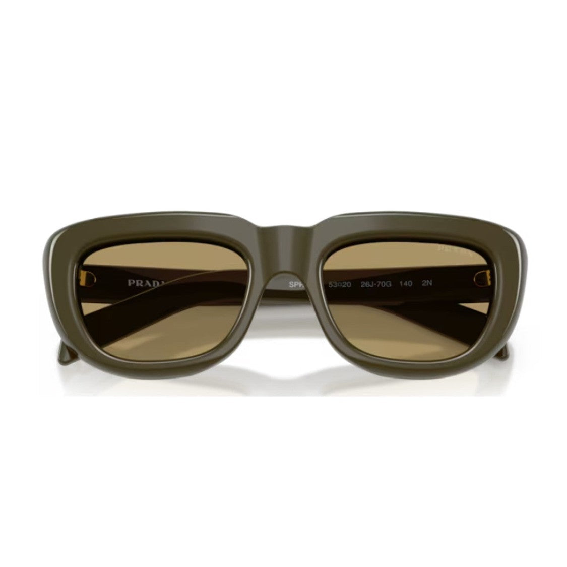 Prada Green Pr D07s Geometric Acetate Sunglasses