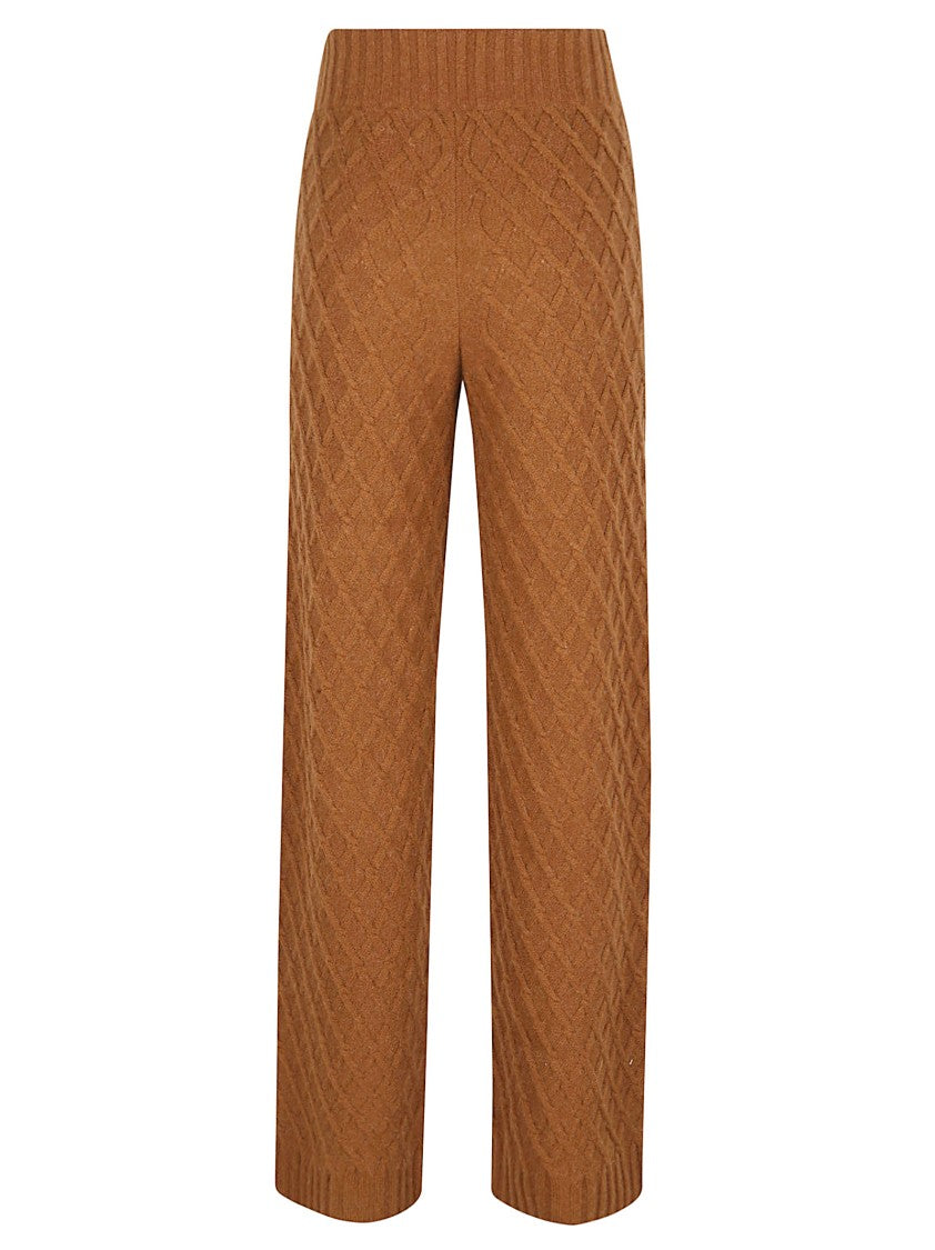 Max Mara Straight-Leg Trousers With Textured Diamond Knit Pattern
