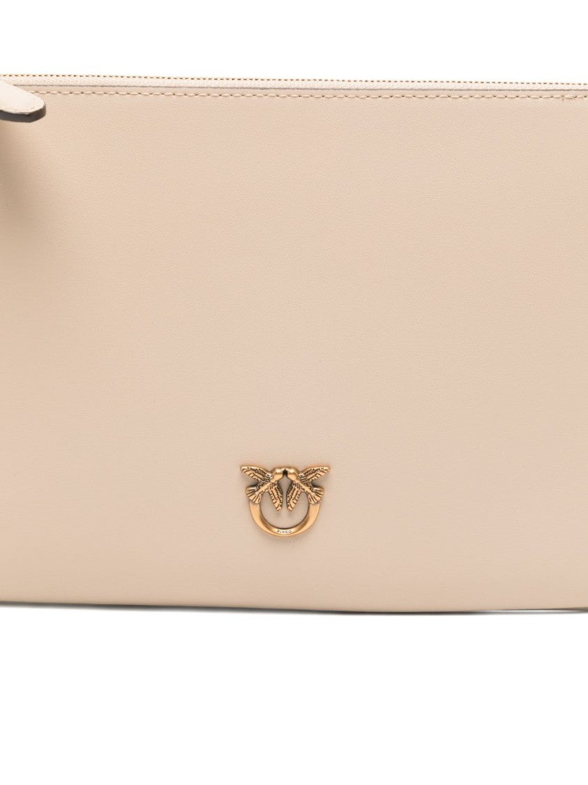 Pinko Beige Chain Link Gold-Tone Shoulder Bag