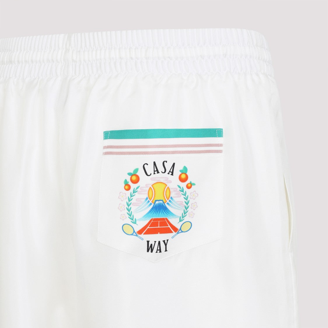 Casablanca Silk Bermuda Shorts With Stripe