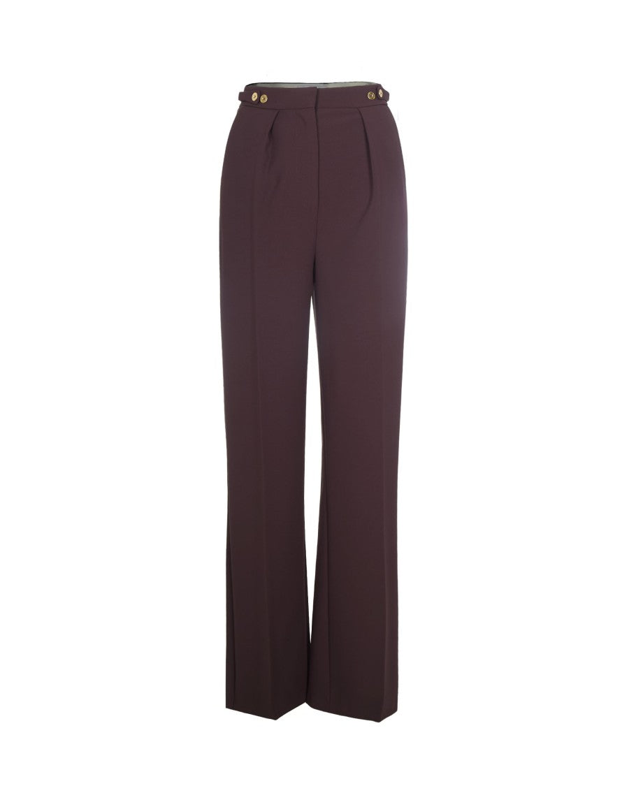 Elisabetta Franchi Crêpe Pants With Jewel Detail – Merlot