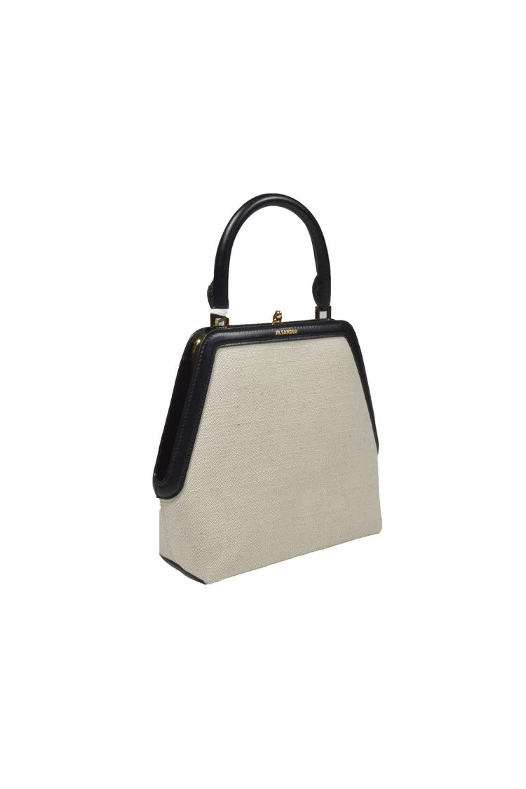 Jil Sander Goji Square Handbag In Beige Canvas