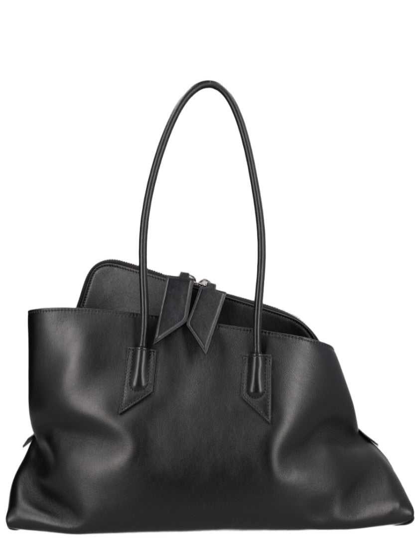 The Attico Soft-Silhouette Black Shoulder Bag With Rounded Handles