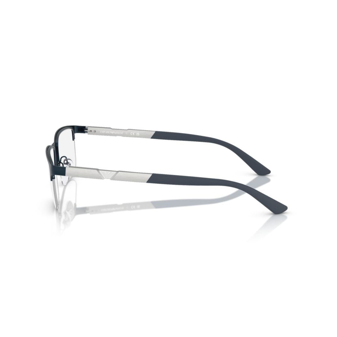 Emporio Armani 0Ea1164 Semi-Rimless Metal Frame Eyeglasses With Adjustable Nose Pads