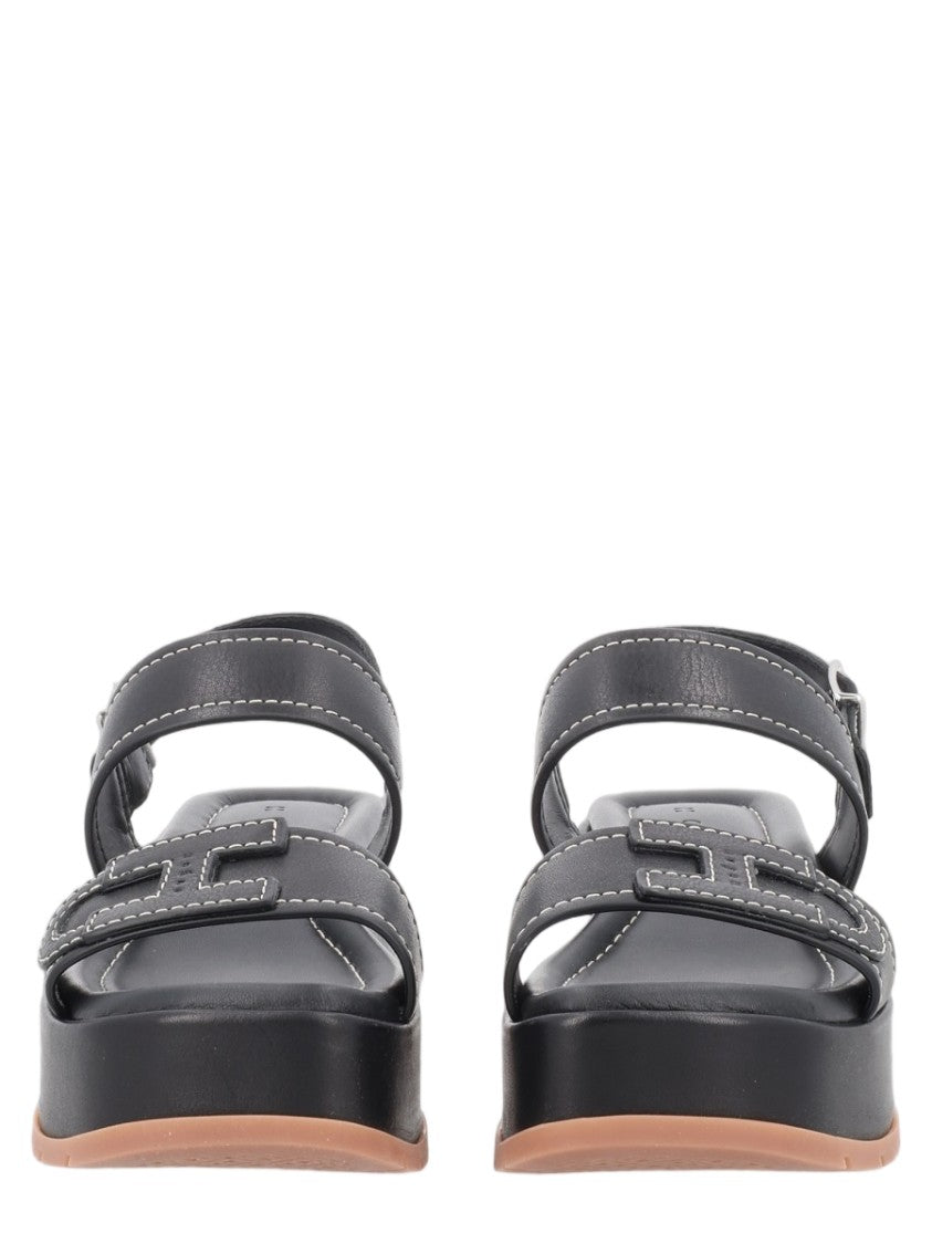 Hogan Block Heel Sandals With Cut-Out Design