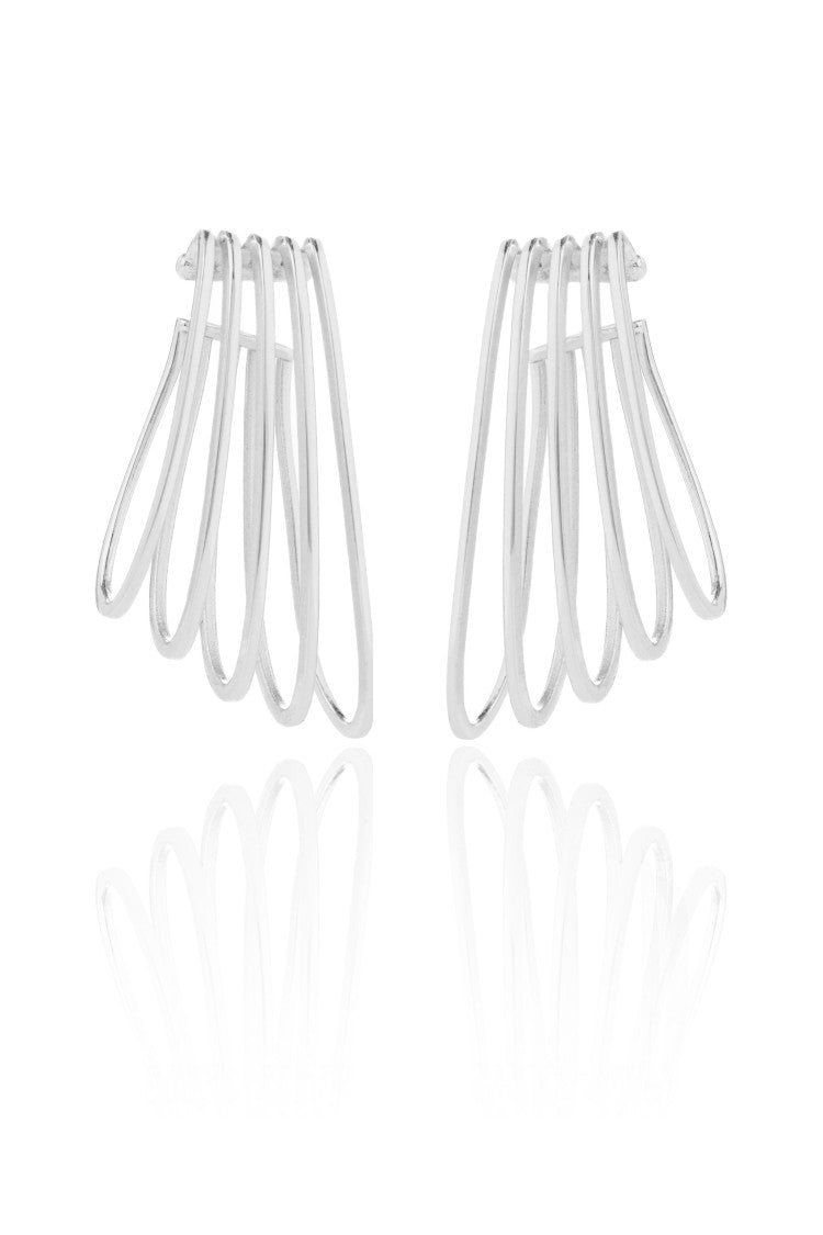 Federica Tosi Silver Ear Cuff The Couple 925 Silver Plated Bronze Metal Earrings