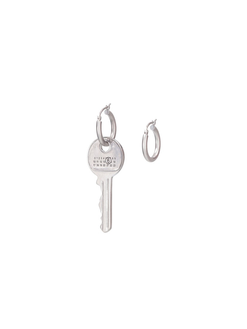 Mm6 By Maison Margiela Polished Silver Earrings With Minimalist Design
