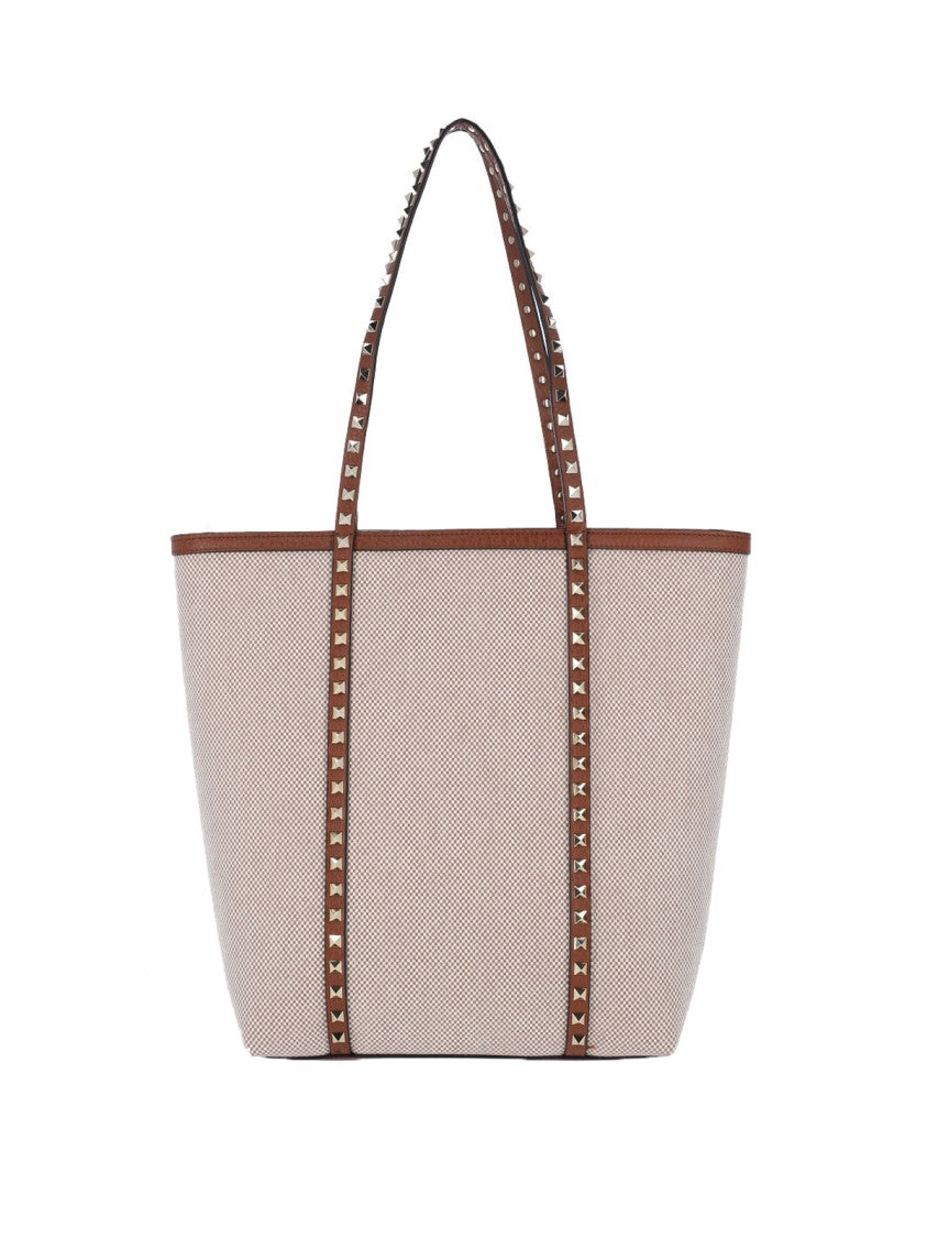 Valentino Garavani "Rockstud" Tote Bag – Beige