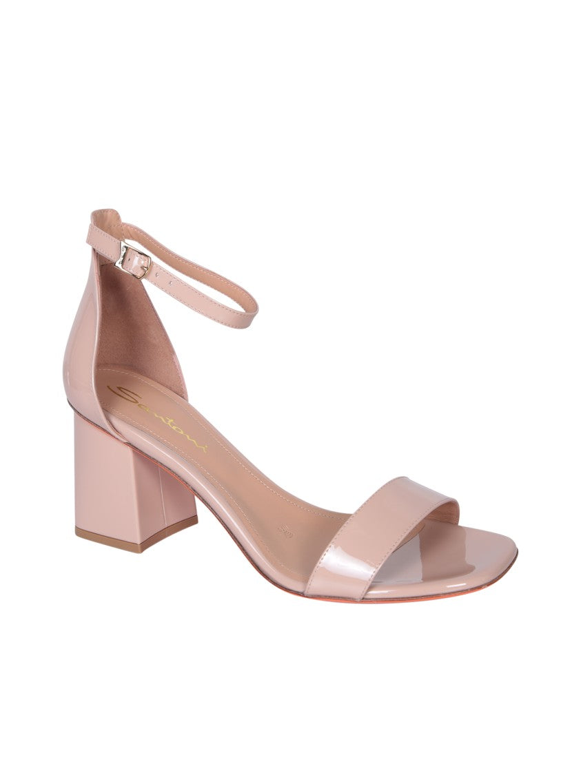 Santoni Pink Leather Sandals