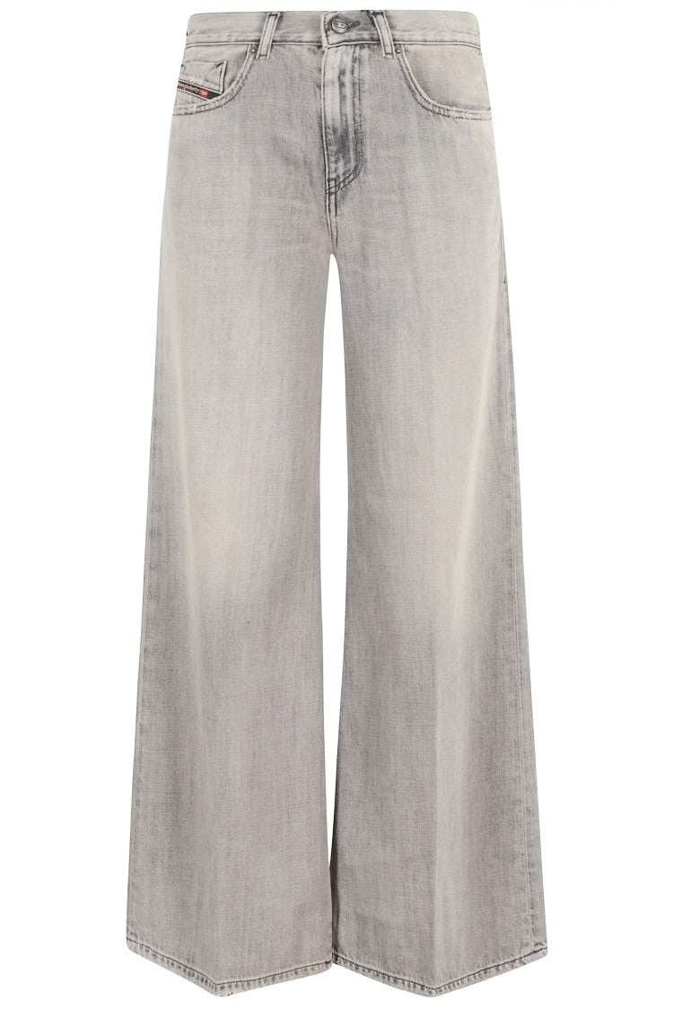 Diesel Wide-Leg High-Waist Denim Jeans With Five Pockets