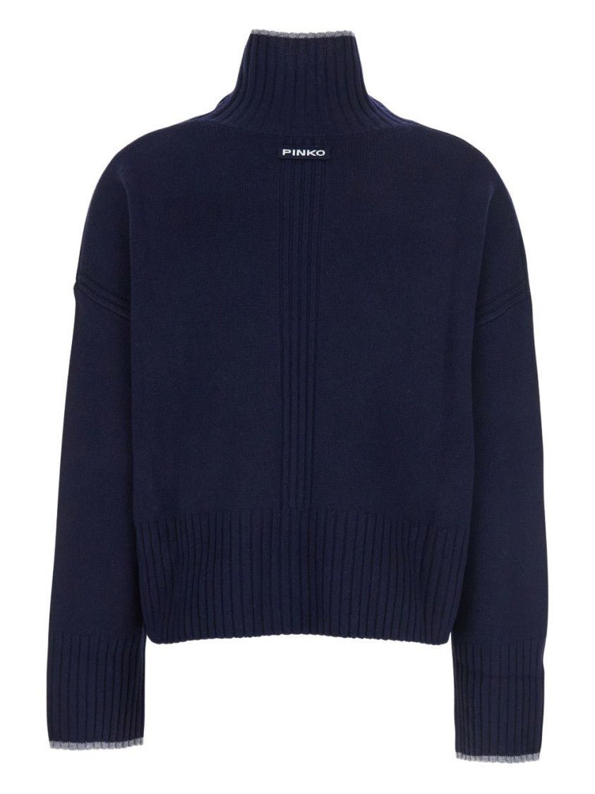 Pinko Merino Wool And Cashmere Blend Turtleneck Sweater