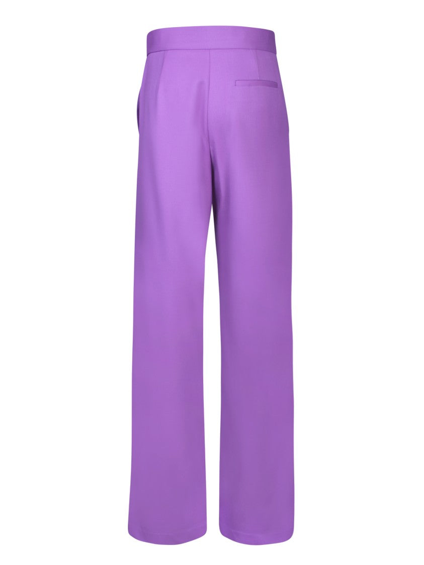 Msgm High-Waisted Virgin Wool Palazzo Trousers