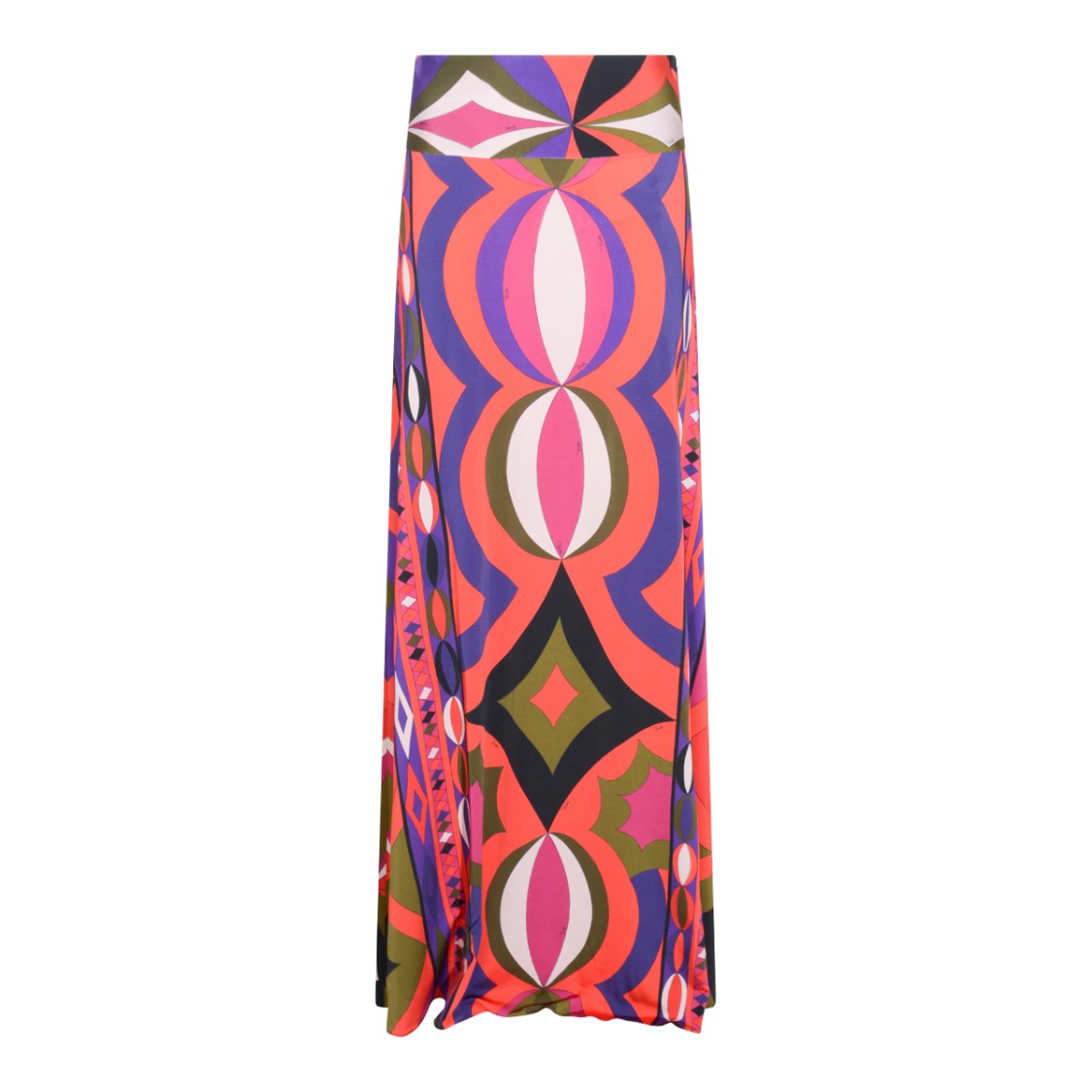 Emilio Pucci Geometric Maxi Skirt With Logo Print