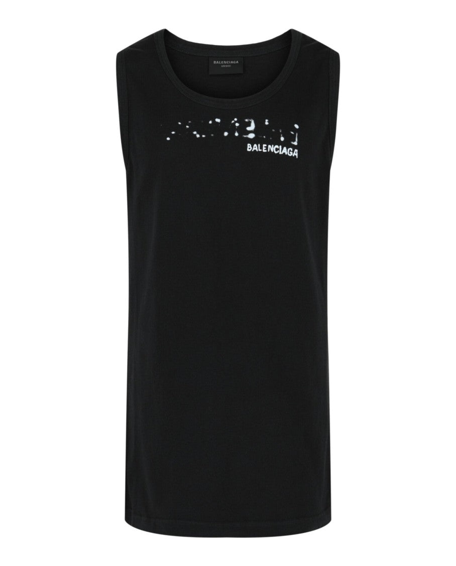 Balenciaga Logo Print Cotton Tank
