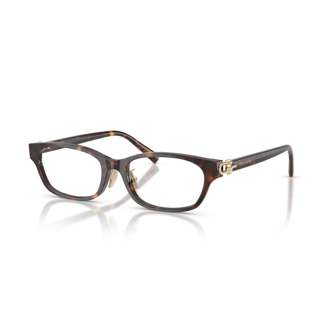 Tiffany & Co. Black Acetate Rectangular Eyeglasses With Gold Accents