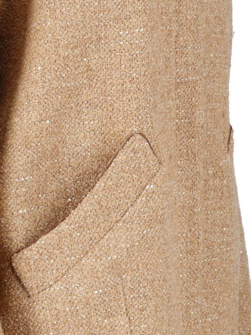 Kiton Beige Boucle Wool-Blend Zip Jacket
