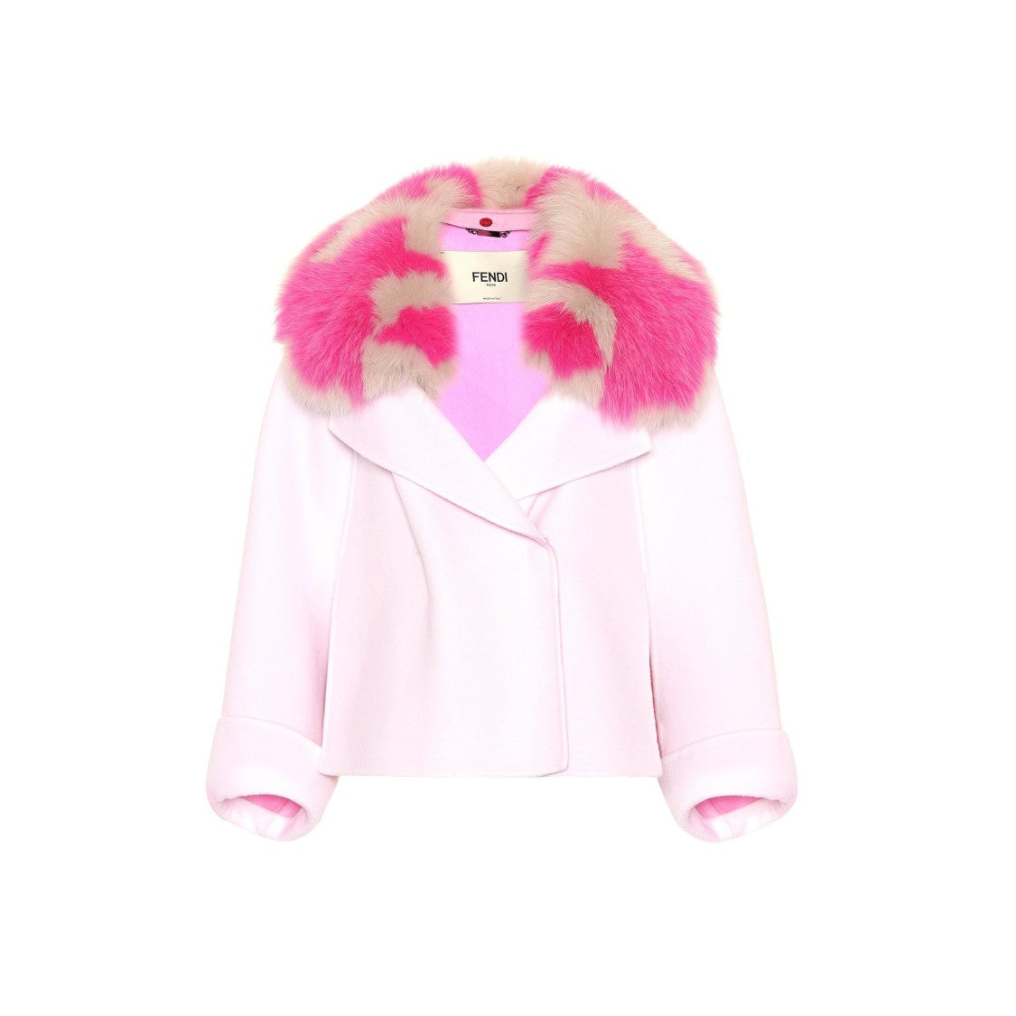 Fendi Fur Collar Cashmere Cape Jacket