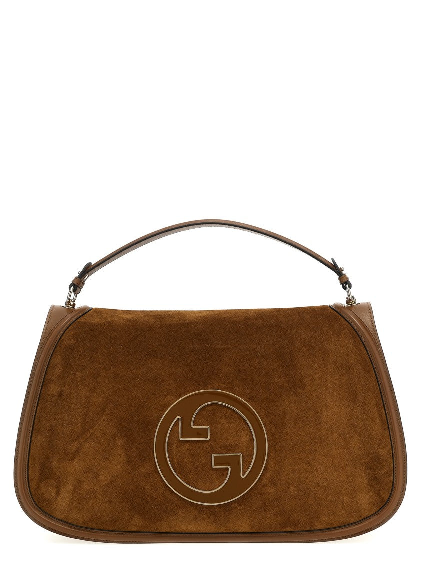 Gucci Large Suede And Leather Handbag