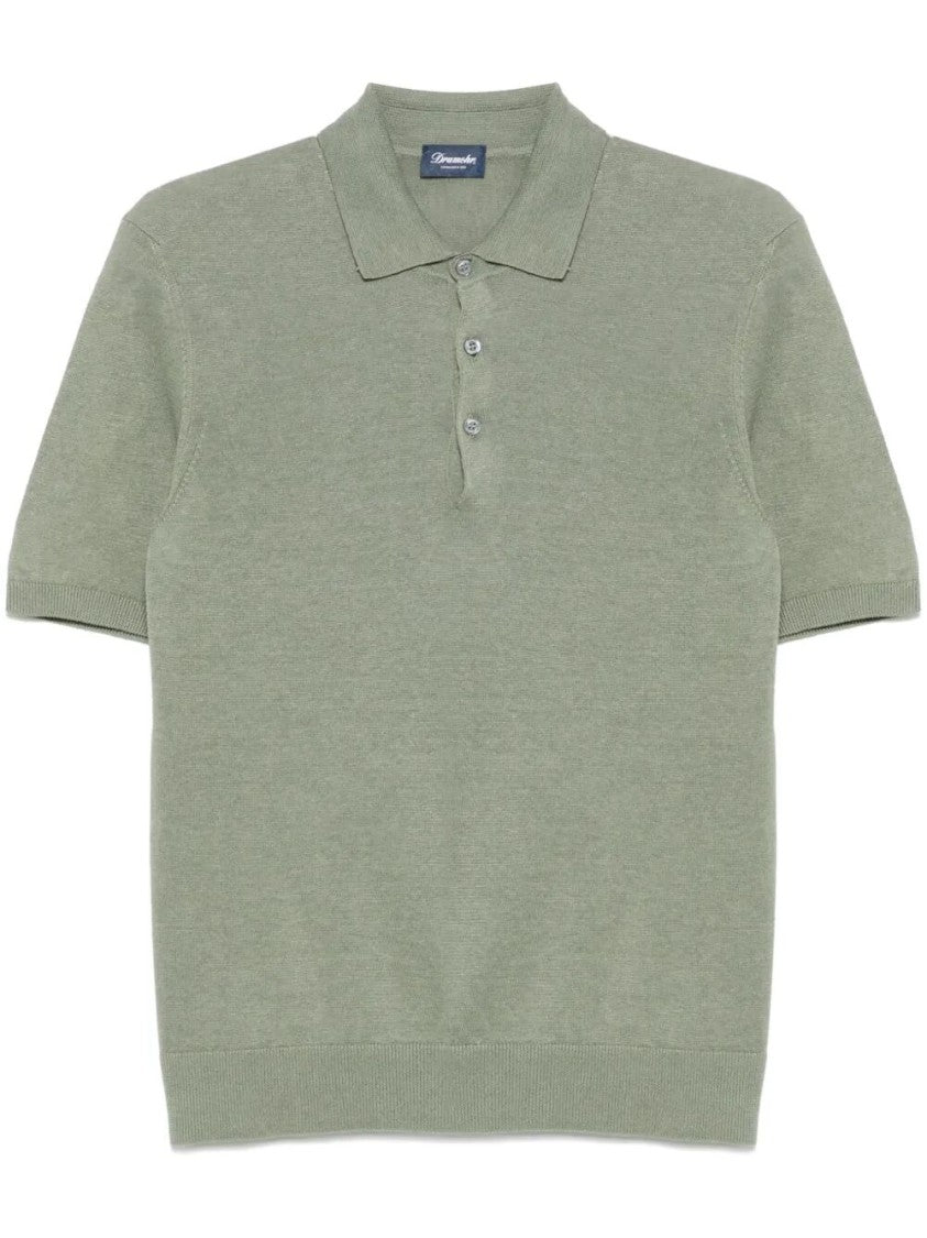 Drumohr Short Sleeve Linen Polo