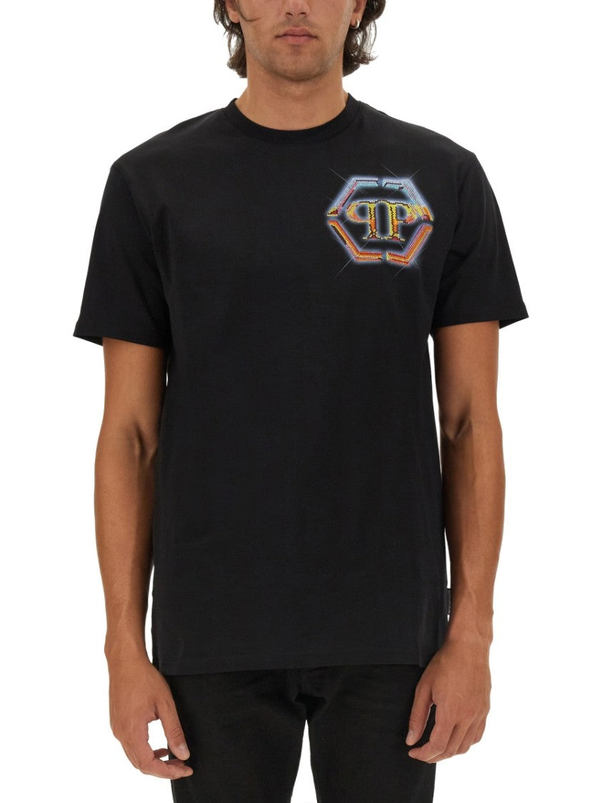 Philipp Plein Cotton T-Shirt With Iconic Logo Design