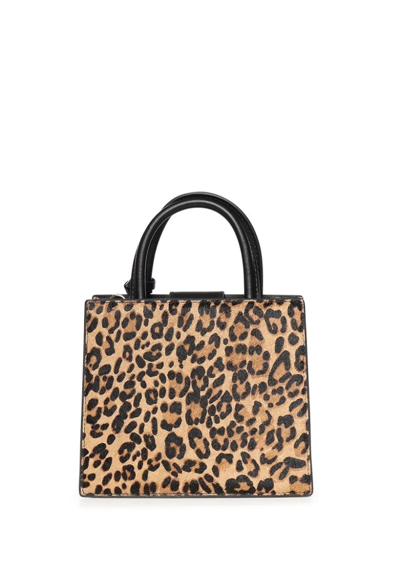 Mc2 Saint Barth Structured Leopard Print Handbag With Versatile Carrying Options