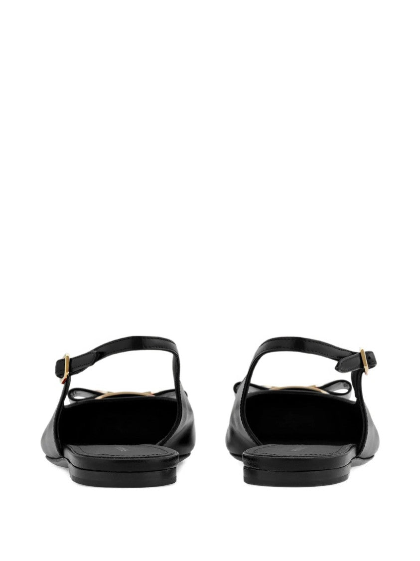 Salvatore Ferragamo Black Zelmy Pointed Toe Slingback Ballerinas