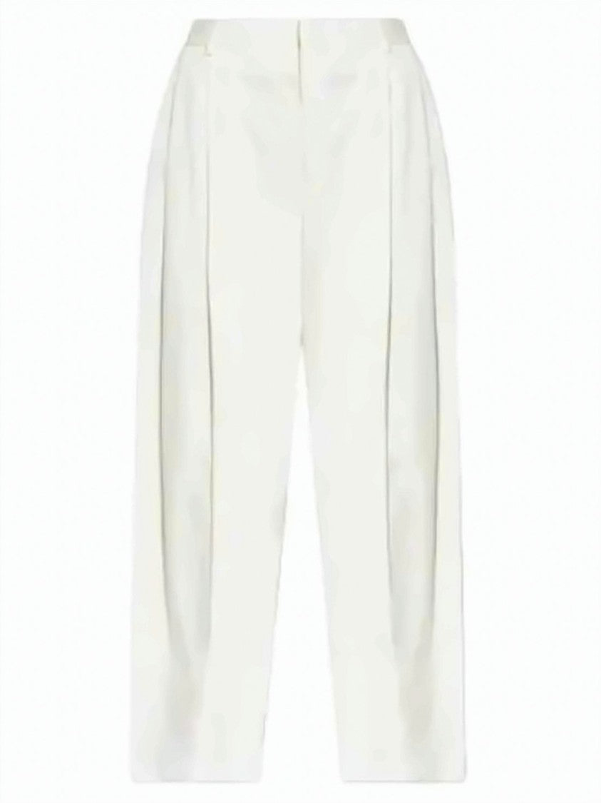 Bottega Veneta Tailored White Trousers With High Waist