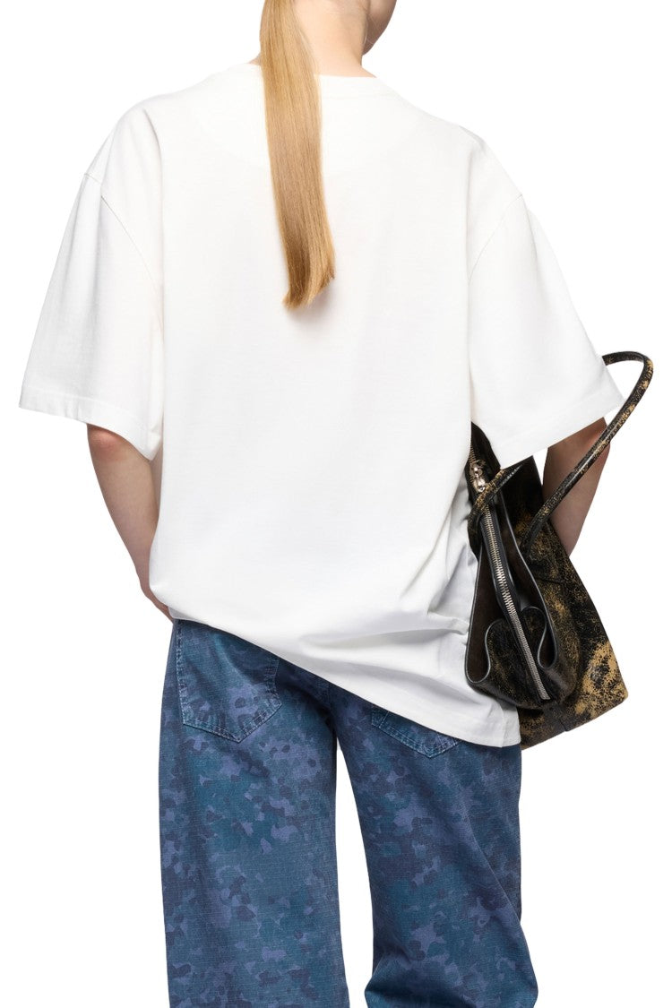 The Attico White Oversized T-Shirt With Side Slits