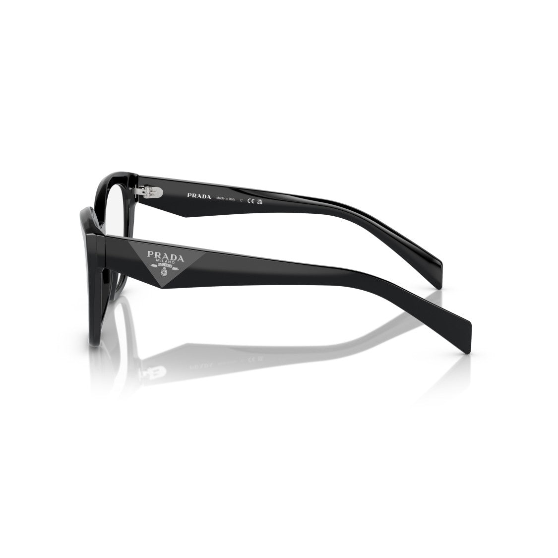 Prada 0Pr 20Zv Oversized Black Cat-Eye Sunglasses