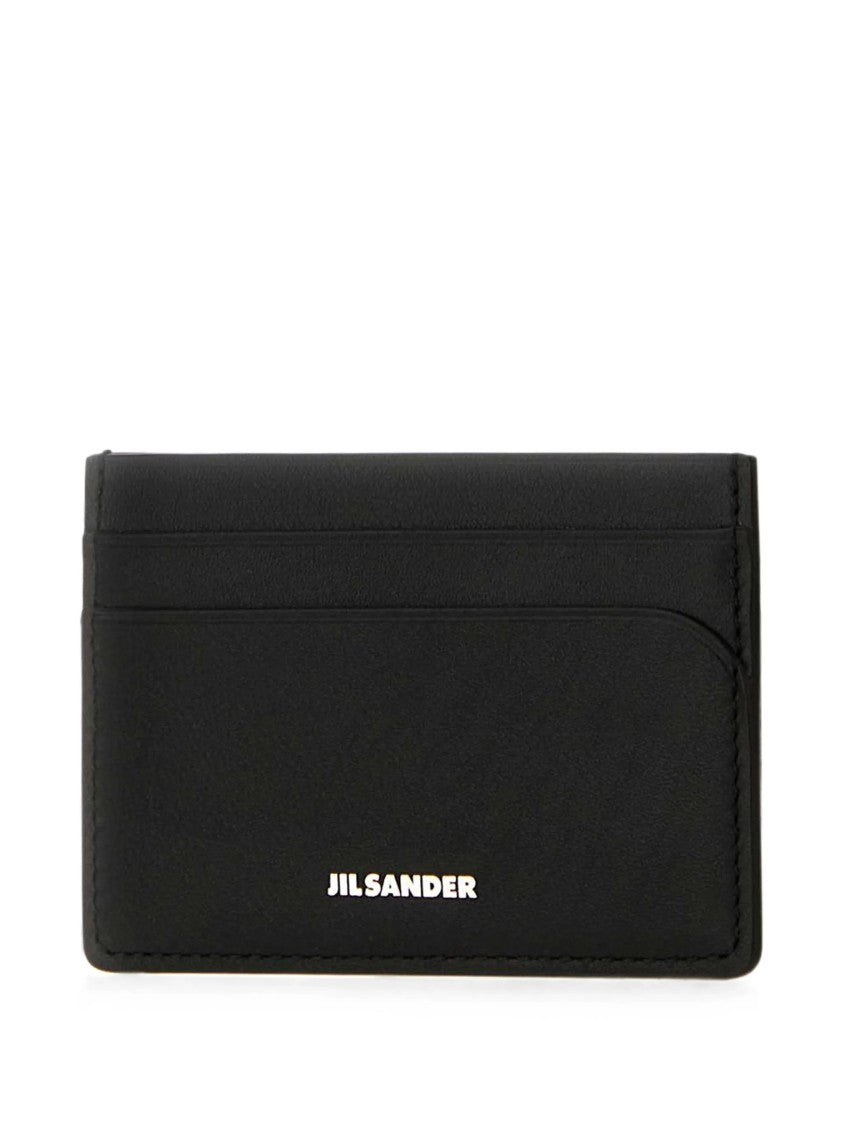 Jil Sander Black Leather Compact Cardholder Wallet