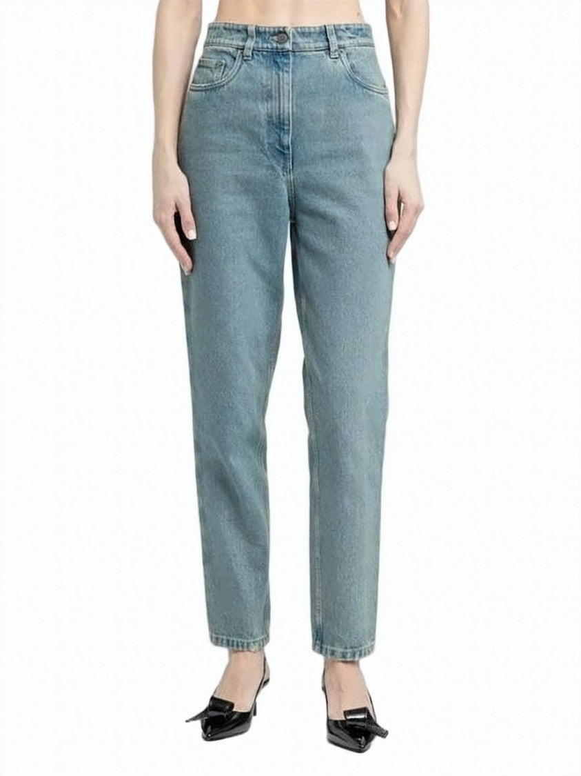 Prada Straight-Leg Denim Pants With Classic Five-Pocket Design