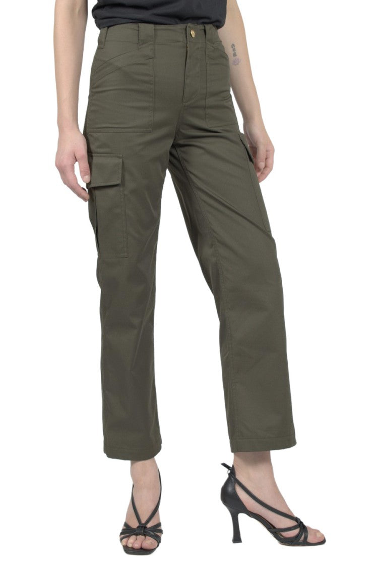 Céline Forest Green Cotton-Blend Cropped Pants