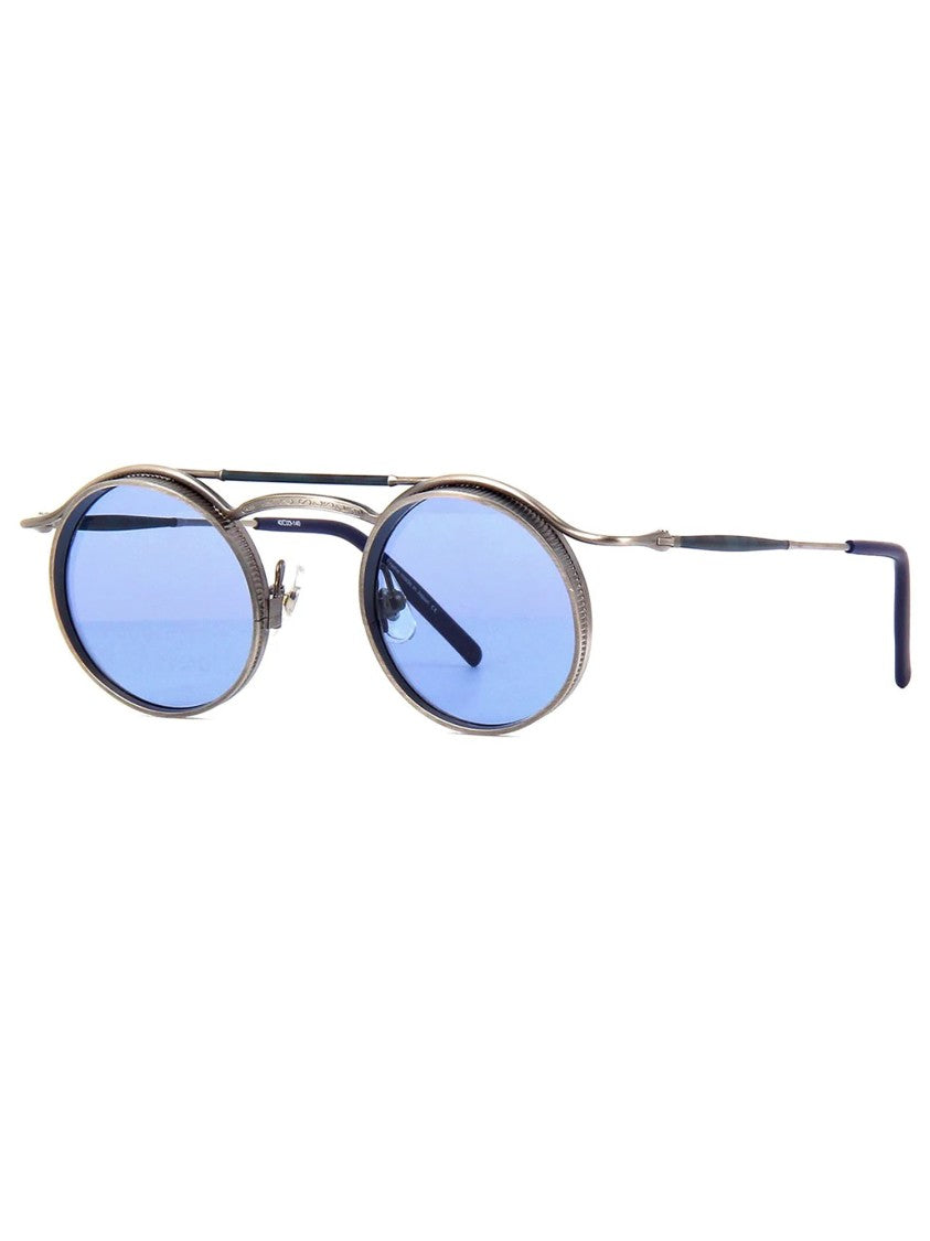 Matsuda Titanium Frame Sunglasses With Oval Blue Lenses
