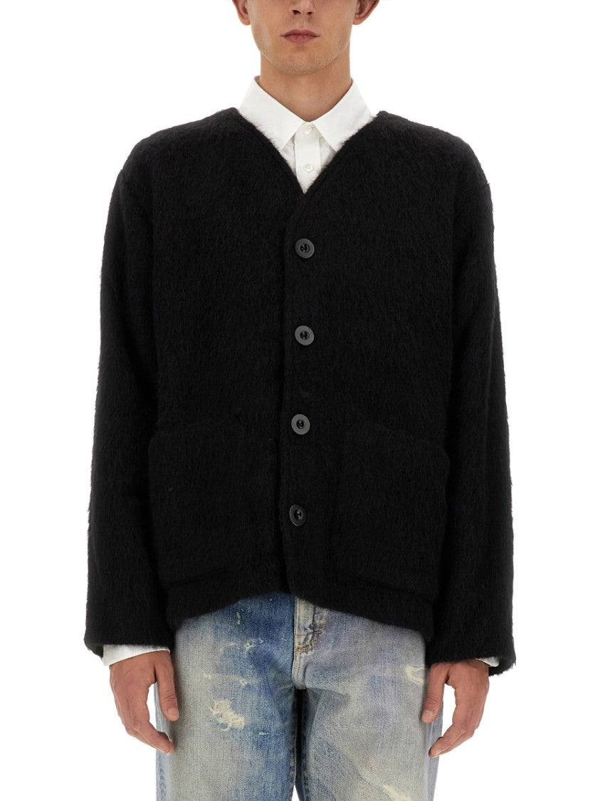 Our Legacy V-Neck Cardigan With Textured Knit And Button-Down Front