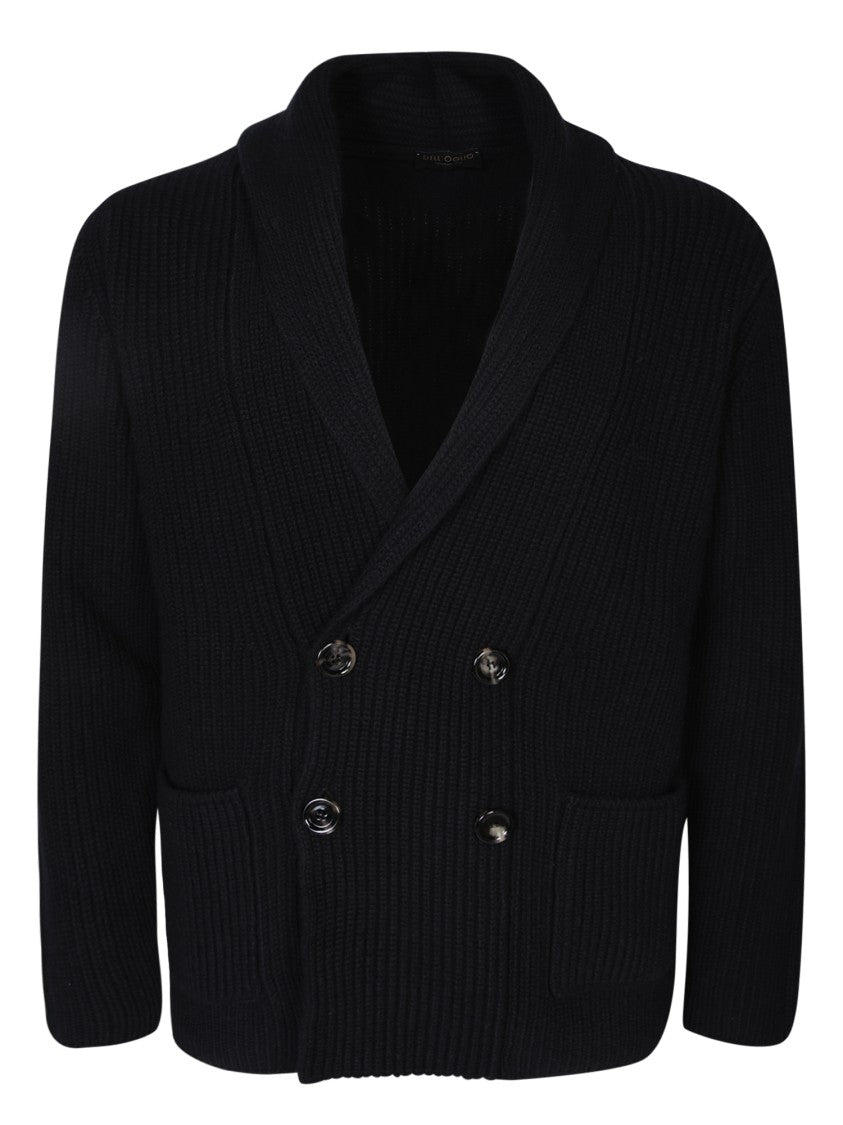 Dell'oglio Black Shawl Collar Cardigan