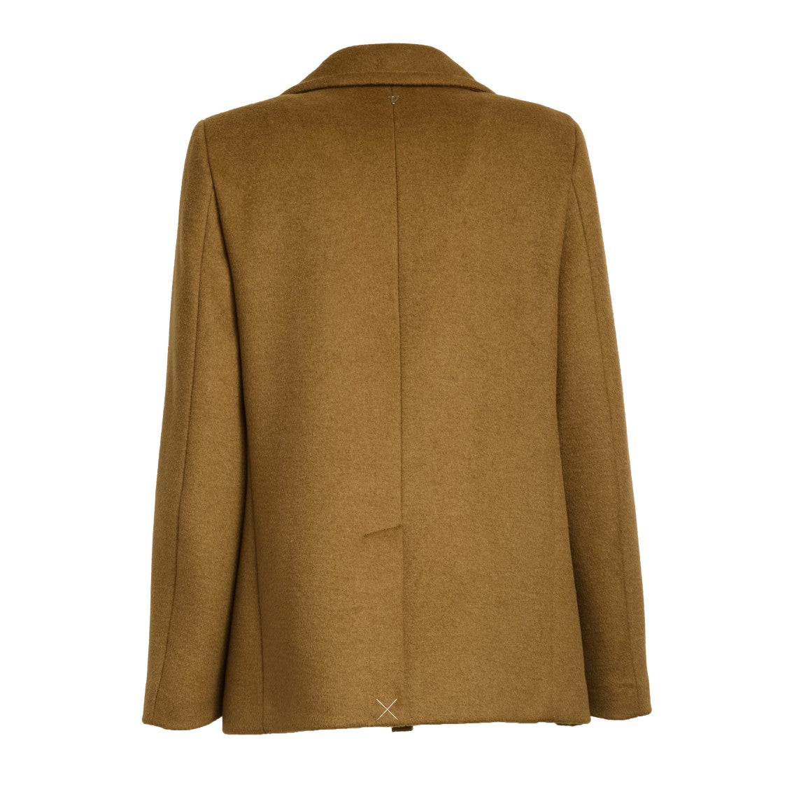 Dondup Double-Breasted Brown Peacoat With Patch And Welt Pockets