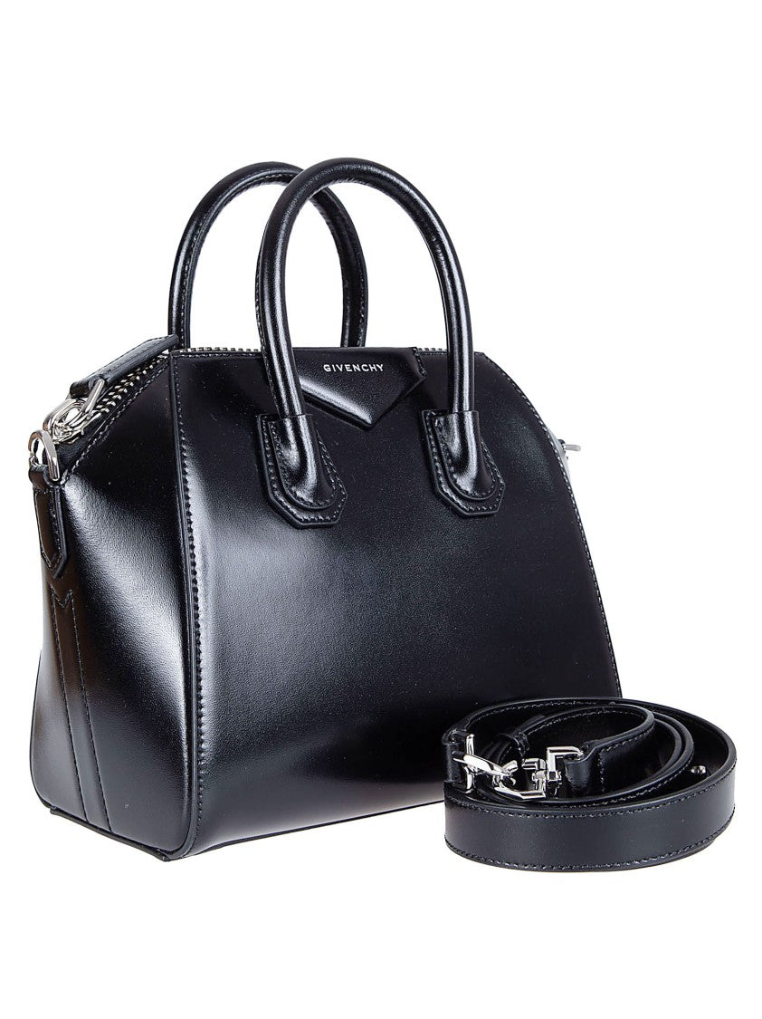 Givenchy Structured Calf Leather Handbag With Adjustable Shoulder Strap