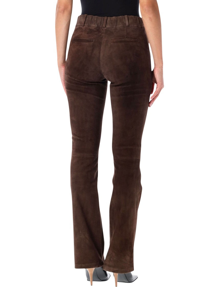 Arma Lucia Tailored Flared Suede-Like Pants