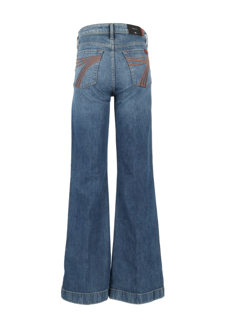 7 For All Mankind Blue Core Dojo Classic Flared Jeans