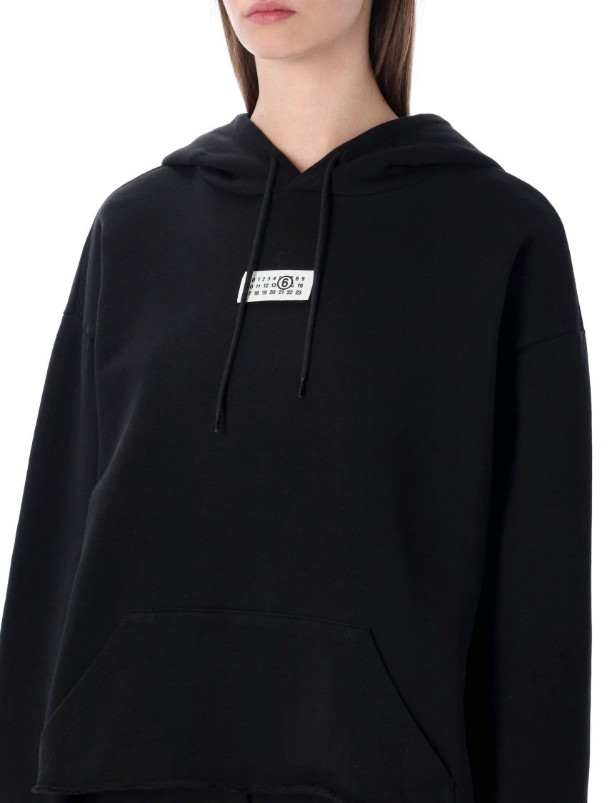 Mm6 By Maison Margiela Unbrushed Cotton Jersey Logo Hoodie