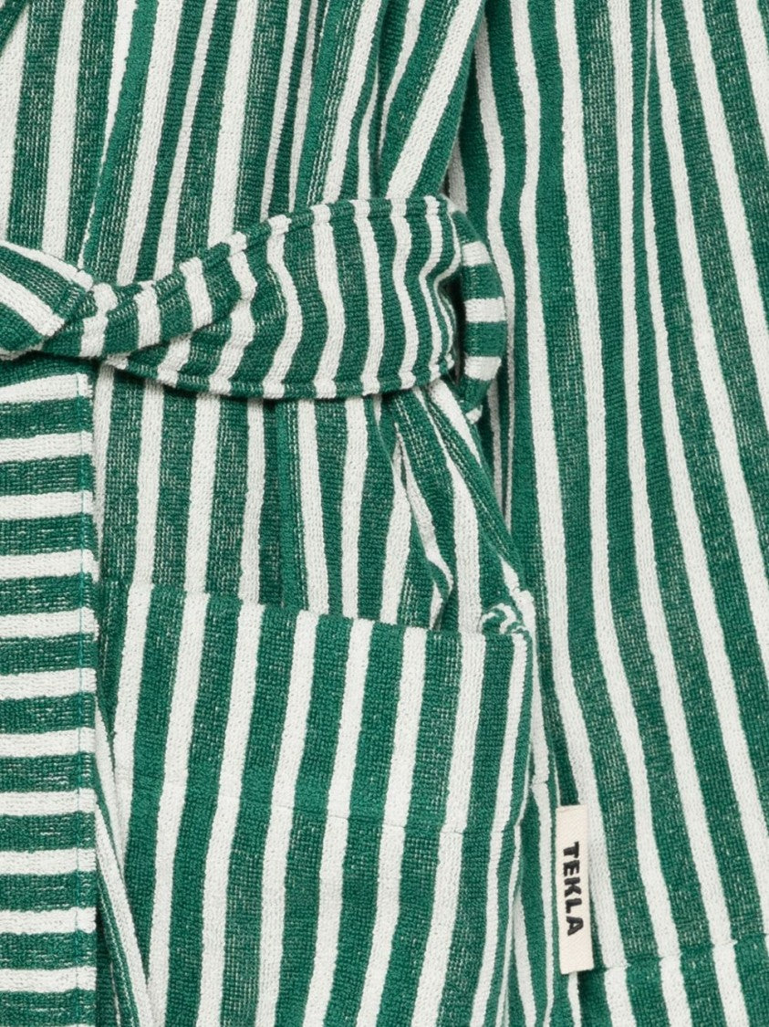 Tekla Forest Green Cotton Bathrobe