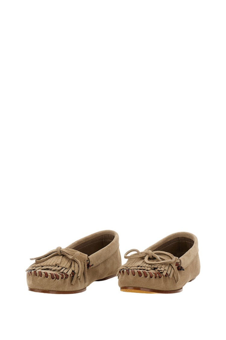 Paris Texas Fringe-Detailed Grey Suede Loafers