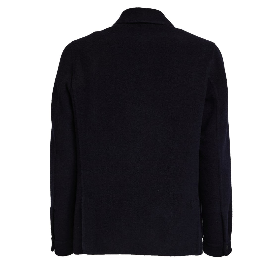 Fedeli Soft Wool Overshirt With Classic Collar And Button Closure