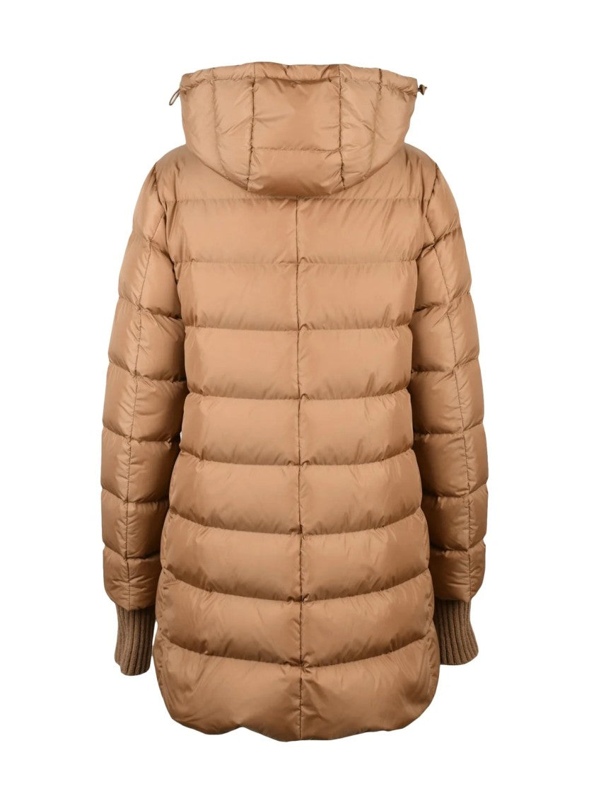 Herno Brown Polyamide Three-Quarter Down Jacket