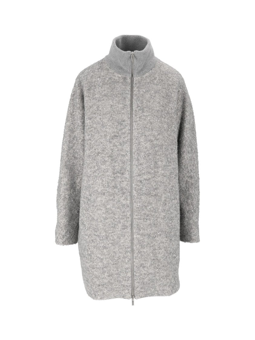 Peserico Textured Knit Zip-Up Coat