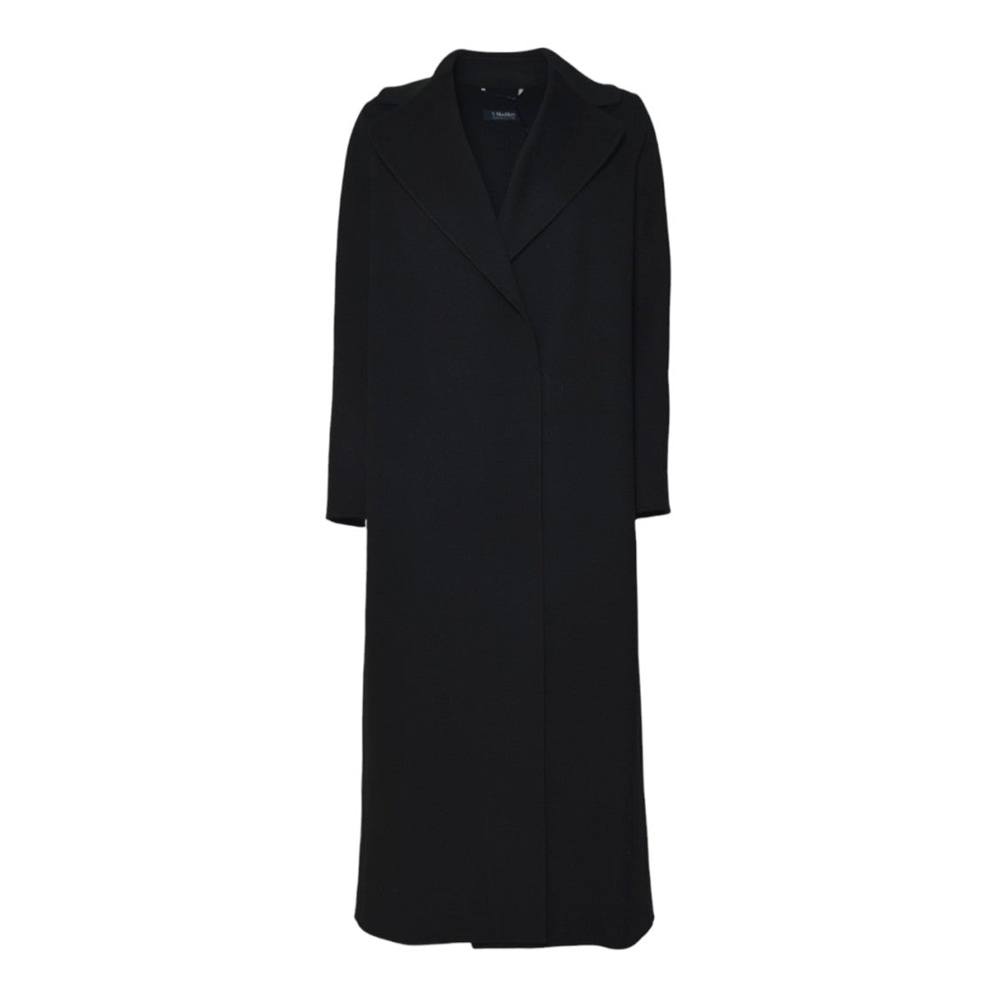 Max Mara Wrap Front Black Coat With Tailored Silhouette